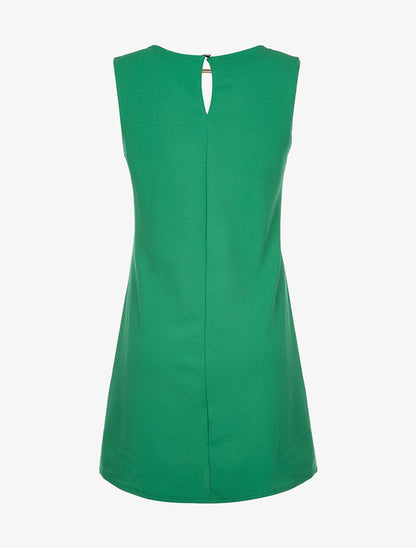 Robe décolleté tige dorée - vert - 2