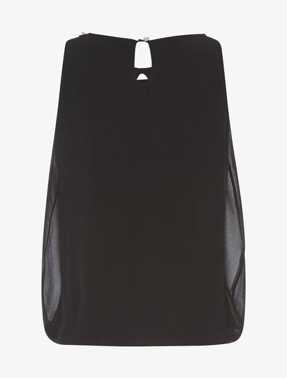 Top col claudine en strass - Noir - 2
