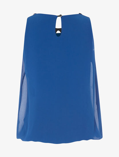 Top col claudine en strass - Bleu - 2