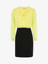 Robe à buste volanté - jaune fluo/noir - 1