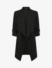 Trench droit mi-long uni - Noir - 1