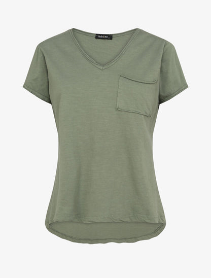 T-shirt droit uni manches courtes - Kaki - 1