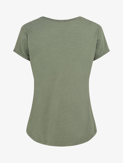 T-shirt droit uni manches courtes - Kaki - 2