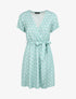 Robe courte portefeuille imprimé pois - Bleu clair - 4