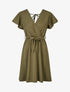Robe fluide à encolure cache-coeur - Kaki - 4