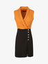 Robe à col cache-coeur et bords fendu - Orange - 4