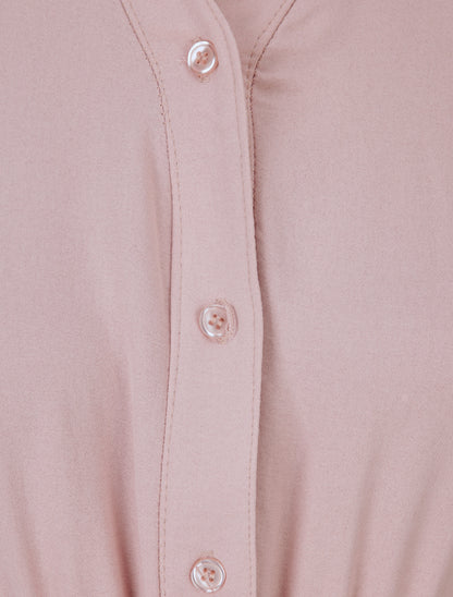 Robe patineuse à col tunisien - Rose - 3