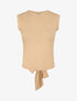 Top côtelé à ceinture à nouer - Camel - 1