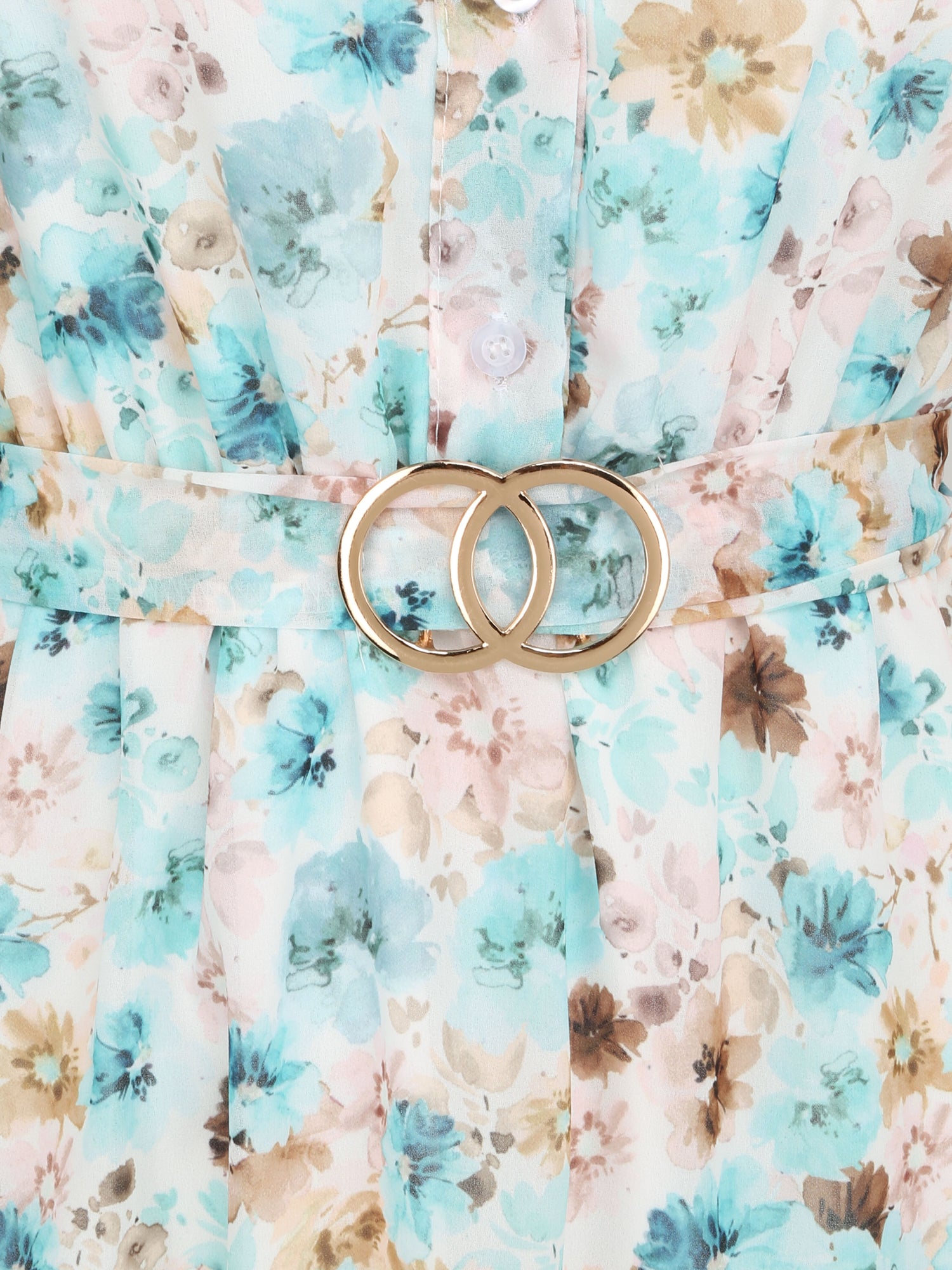 Robe patineuse courte imprimé printemps fleuri - Blanc - 3