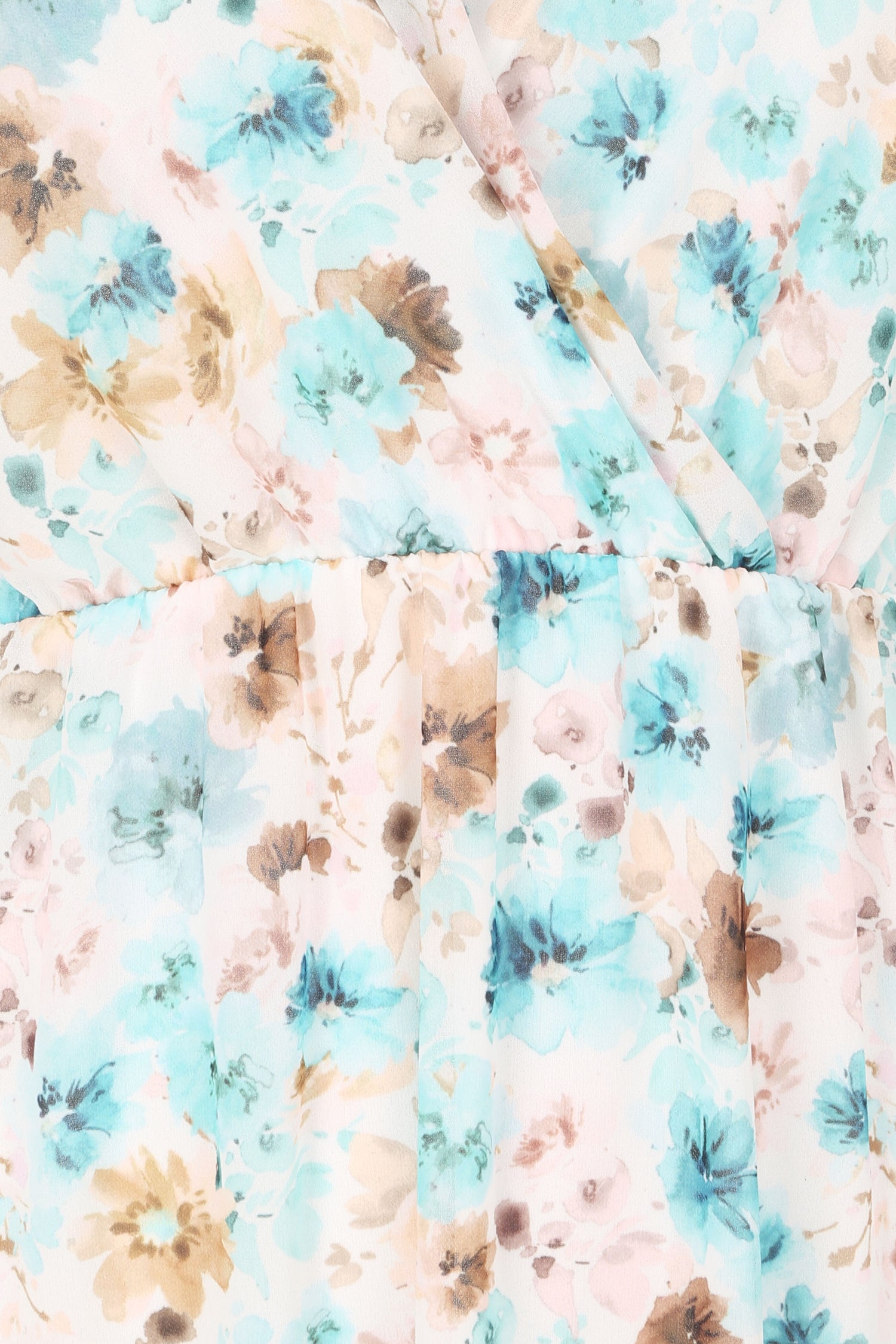 Robe imprimé fleurs champêtres à bretelles à détail noeud - Blanc - 3