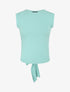 Top côtelé à ceinture à nouer - Bleu clair - 1