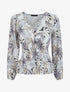 Top élastiqué imprimé tropical - Noir - 1