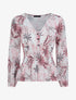 Top élastiqué imprimé tropical - Rose - 1