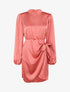 Robe satinée style portefeuille - Vieux rose - 1