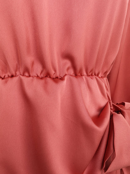 Robe satinée style portefeuille - Vieux rose - 3