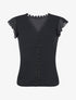 Top droit uni à détail crochet - Noir - 1