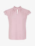 Top droit uni à mancherons dentelle - Rose poudré - 1