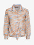 Chemise droite à nouer imprimé tigré stylisé - Camel - 5