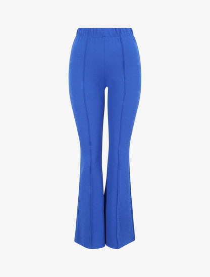 Pantalon flare uni à taille haute - Bleu électrique - 1
