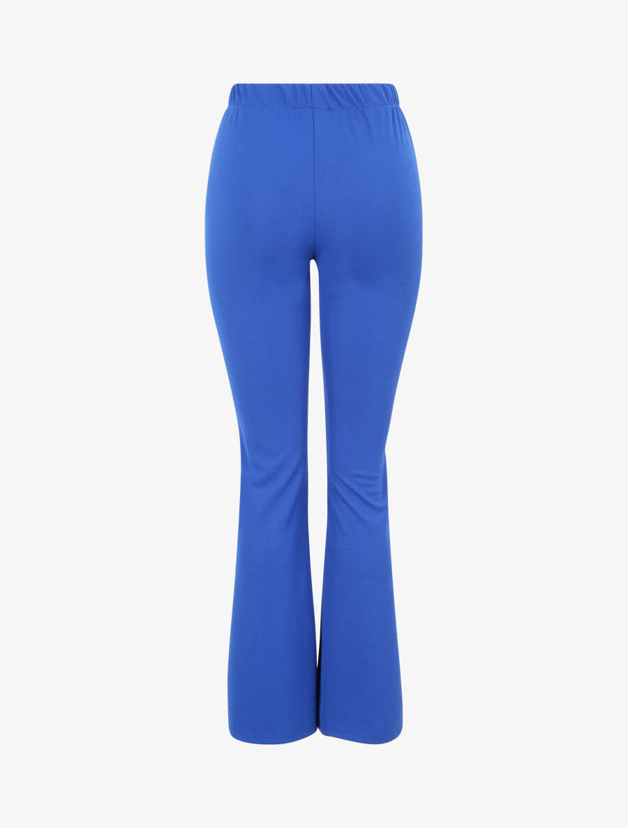 Pantalon flare uni à taille haute - Bleu électrique - 2