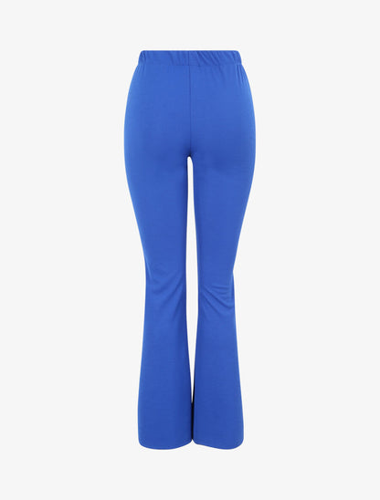 Pantalon flare uni à taille haute - Bleu électrique - 2