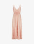 Robe longue à imprimé floral et bord volanté - Rose saumon - 1