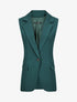 Blazer oversize uni sans manches - Vert foncé - 4