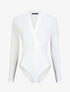 Body uni à col style noeud - Blanc - 1