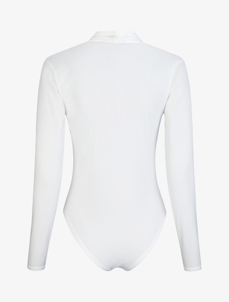 Body uni à col style noeud - Blanc - 2