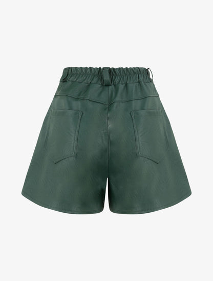 Short uni à taille élastiquée - Vert sapin - 2
