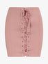 Jupe en simili à lacets - Rose - 4