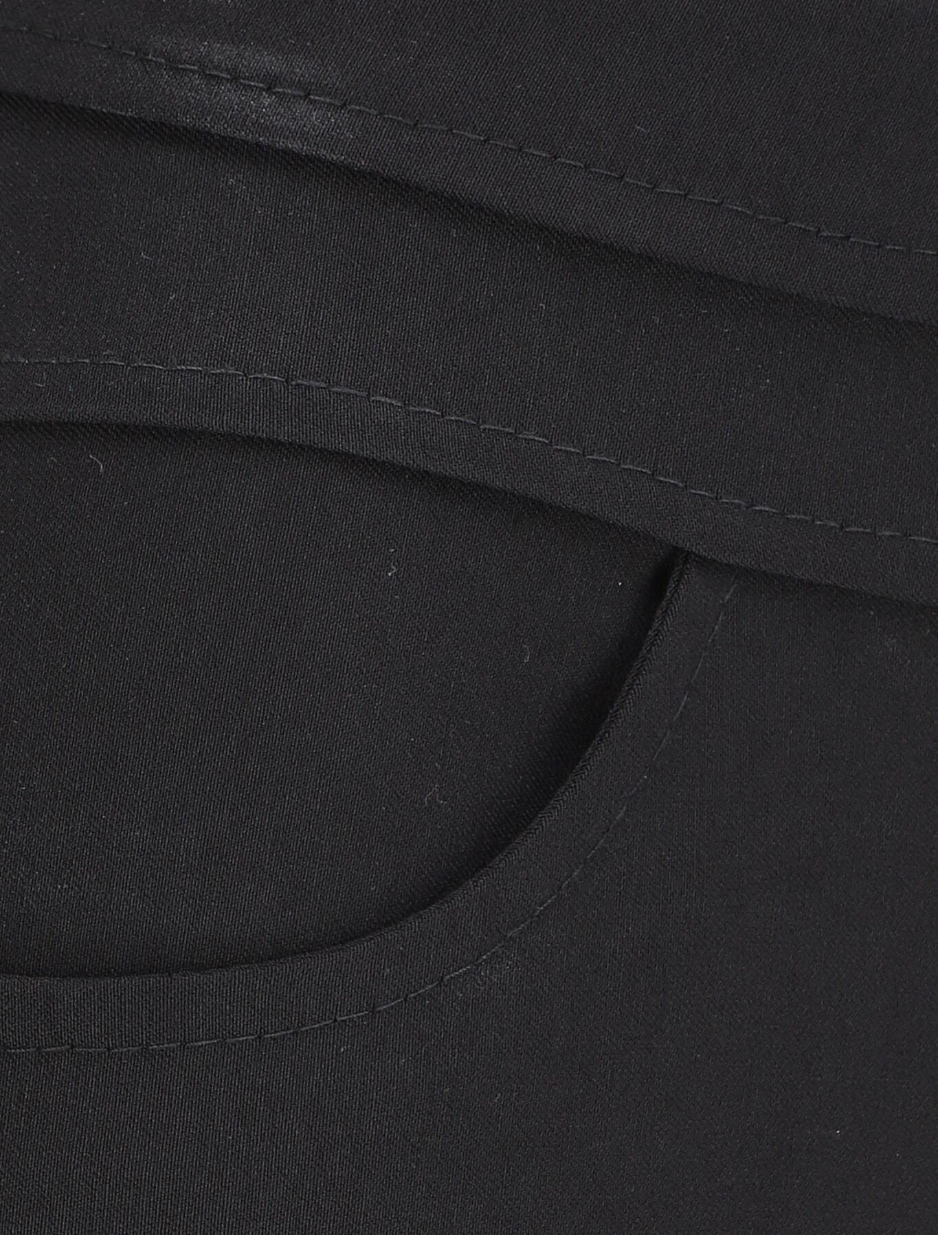 Pantalon slim taille haute à boutons dorés - Noir - 3