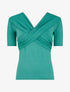 Top à buste à pans croisés - Turquoise - 1