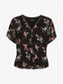 Top boule imprimé fleurs printanières à zip - Noir - 1