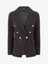 Blazer long croisé à boutons stylisés - Noir - 1