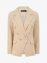 Blazer long croisé à boutons stylisés - Beige - 3