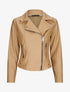 Perfecto droit en simili à poches zippées - Beige - 1