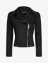 Veste en suédine à zip asymétrique - Noir - 5