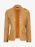 Veste officier cintrée en suédine - Camel - 1