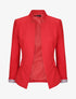 Blazer droit uni à col cranté - Rouge - 4