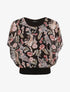 Top boule imprimé fleurs baroques - Noir - 5