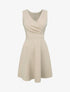 Robe patineuse mi-longue à col cache-coeur - Beige - 1
