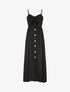 Robe longue à boutons stylisés - Noir - 5