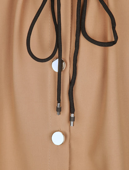 Robe chemise à boutons stylisés - Camel - 3