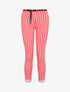 Pantalon 7/8 imprimé rayé à revers - Rouge - 1
