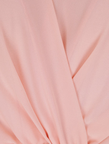 Robe longue unie à voile - Rose - 3