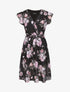 Robe en voile à imprimé fleurs printanières - Noir - 1