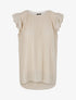 Top droit plissé à épaules volantées - Beige - 4