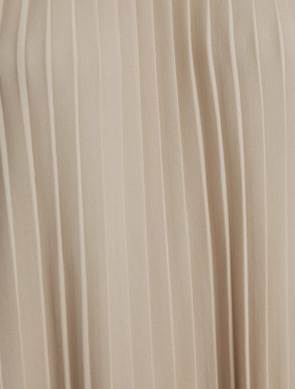 Top droit plissé à épaules volantées - Beige - 3