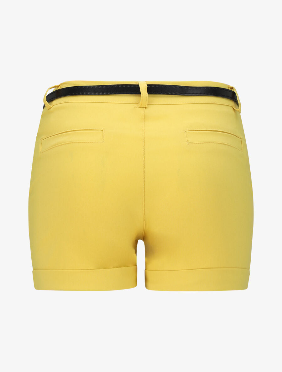 Short uni à revers - Jaune - 2